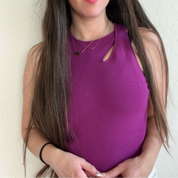 Ramy Brook Women's Sleeveless Compact Knit in Boysenberry - Picture 2 of 7